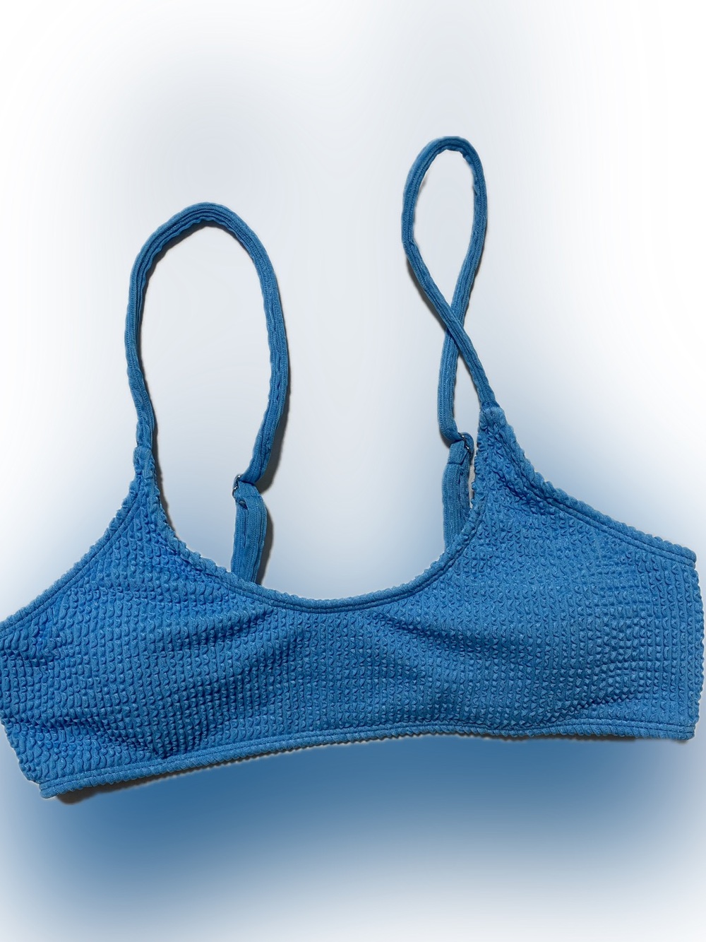 Blue Textured Bikini Top - Women Swim Bikini